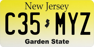 NJ license plate C35MYZ