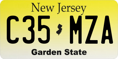 NJ license plate C35MZA