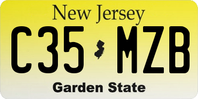 NJ license plate C35MZB
