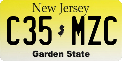 NJ license plate C35MZC
