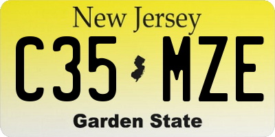 NJ license plate C35MZE
