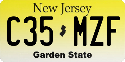NJ license plate C35MZF