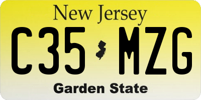 NJ license plate C35MZG