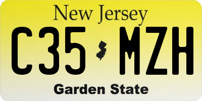 NJ license plate C35MZH