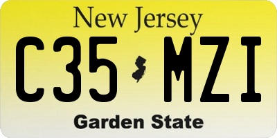 NJ license plate C35MZI