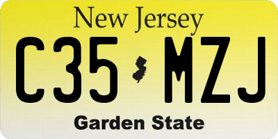 NJ license plate C35MZJ
