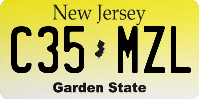 NJ license plate C35MZL