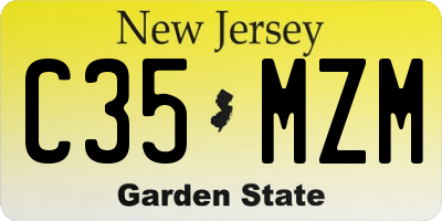 NJ license plate C35MZM