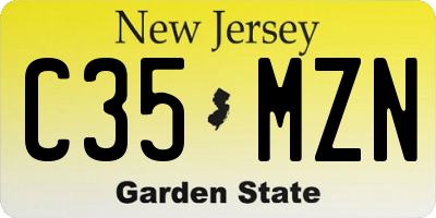 NJ license plate C35MZN