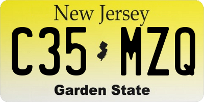 NJ license plate C35MZQ