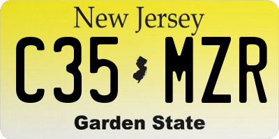 NJ license plate C35MZR