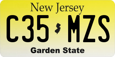 NJ license plate C35MZS