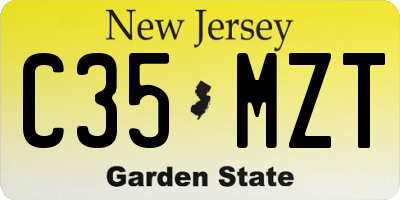 NJ license plate C35MZT