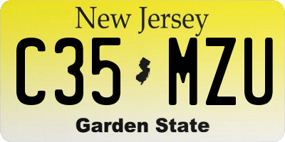 NJ license plate C35MZU