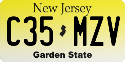 NJ license plate C35MZV