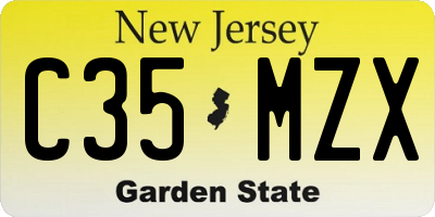 NJ license plate C35MZX