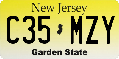 NJ license plate C35MZY