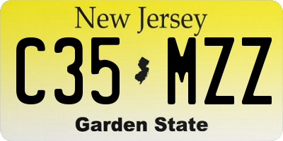 NJ license plate C35MZZ