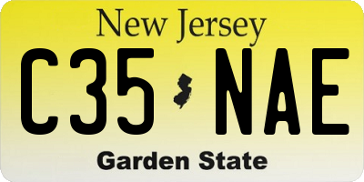 NJ license plate C35NAE