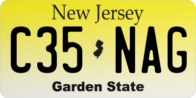 NJ license plate C35NAG