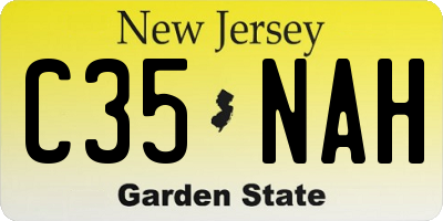 NJ license plate C35NAH