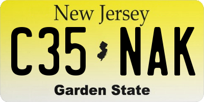 NJ license plate C35NAK