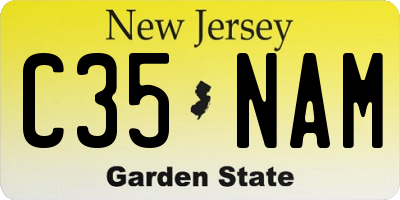 NJ license plate C35NAM