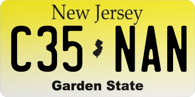 NJ license plate C35NAN
