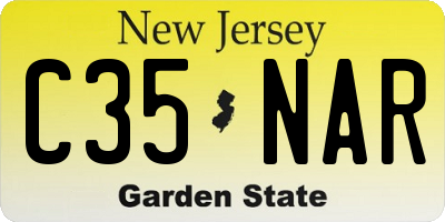 NJ license plate C35NAR