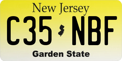NJ license plate C35NBF