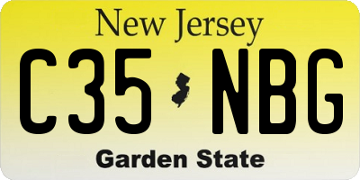 NJ license plate C35NBG