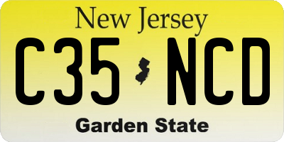 NJ license plate C35NCD