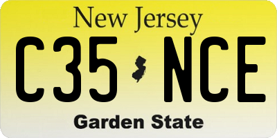 NJ license plate C35NCE