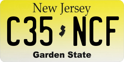 NJ license plate C35NCF