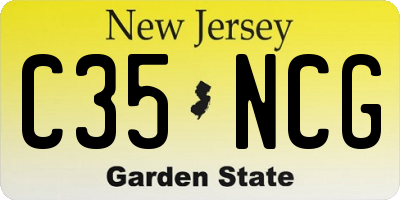 NJ license plate C35NCG