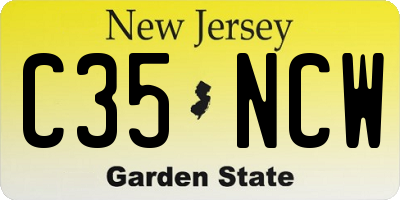 NJ license plate C35NCW