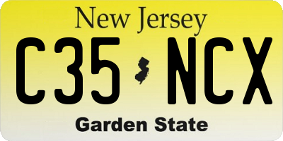 NJ license plate C35NCX