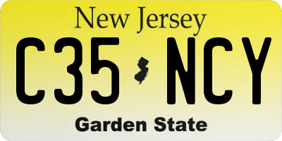 NJ license plate C35NCY