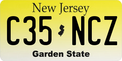 NJ license plate C35NCZ