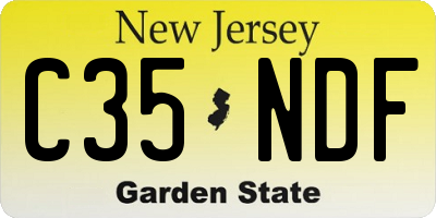 NJ license plate C35NDF