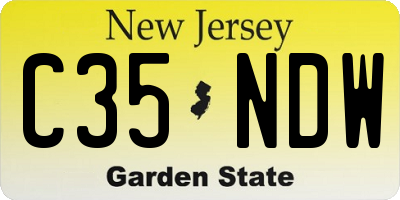NJ license plate C35NDW