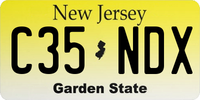 NJ license plate C35NDX