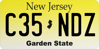 NJ license plate C35NDZ