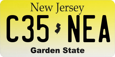NJ license plate C35NEA