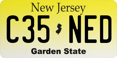 NJ license plate C35NED