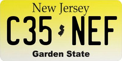 NJ license plate C35NEF