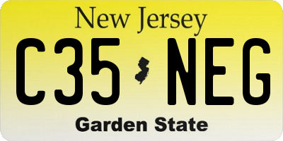 NJ license plate C35NEG
