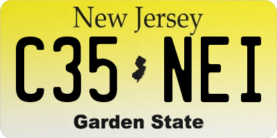 NJ license plate C35NEI