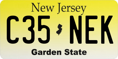NJ license plate C35NEK