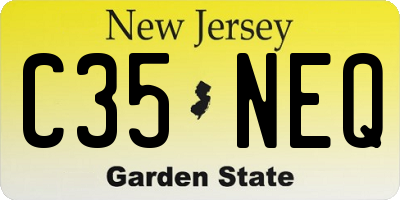 NJ license plate C35NEQ
